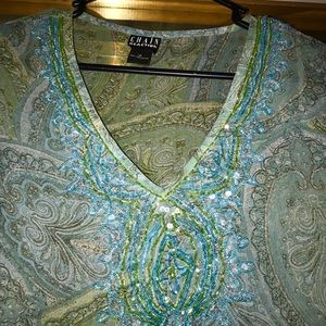 CHAIN REACTION Blouse beautiful colors w/ sequels
